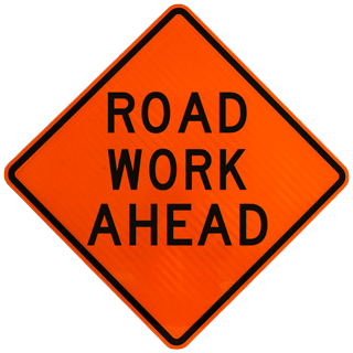 'Road Work Ahead' Street Sign